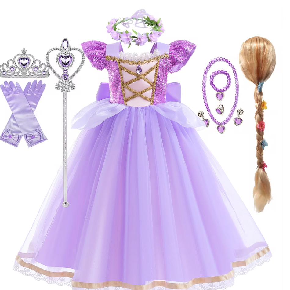 Baby Clothing Size - Summer Rapunzal Girl Princess Dress Cosplay