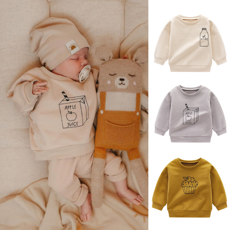 Baby Clothing Organic - Baby Fashion Sweatshirts O-neck Milk Print