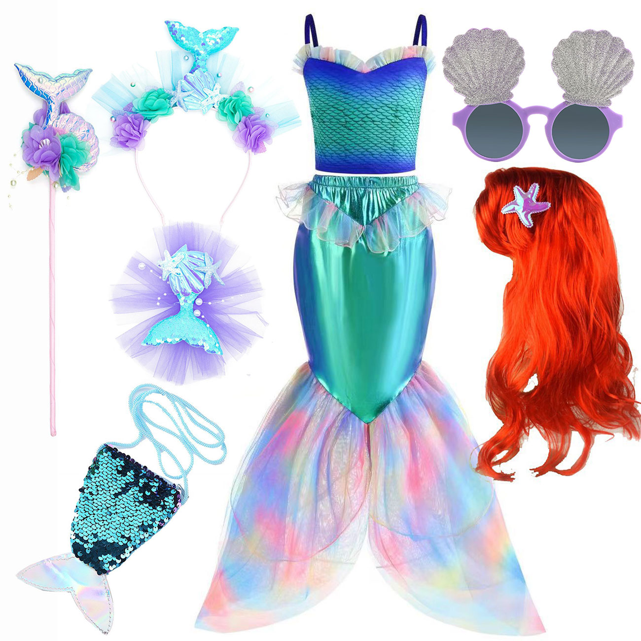 Baby Q Clothing - Disney Mermaid Dress Up Costume Girl
