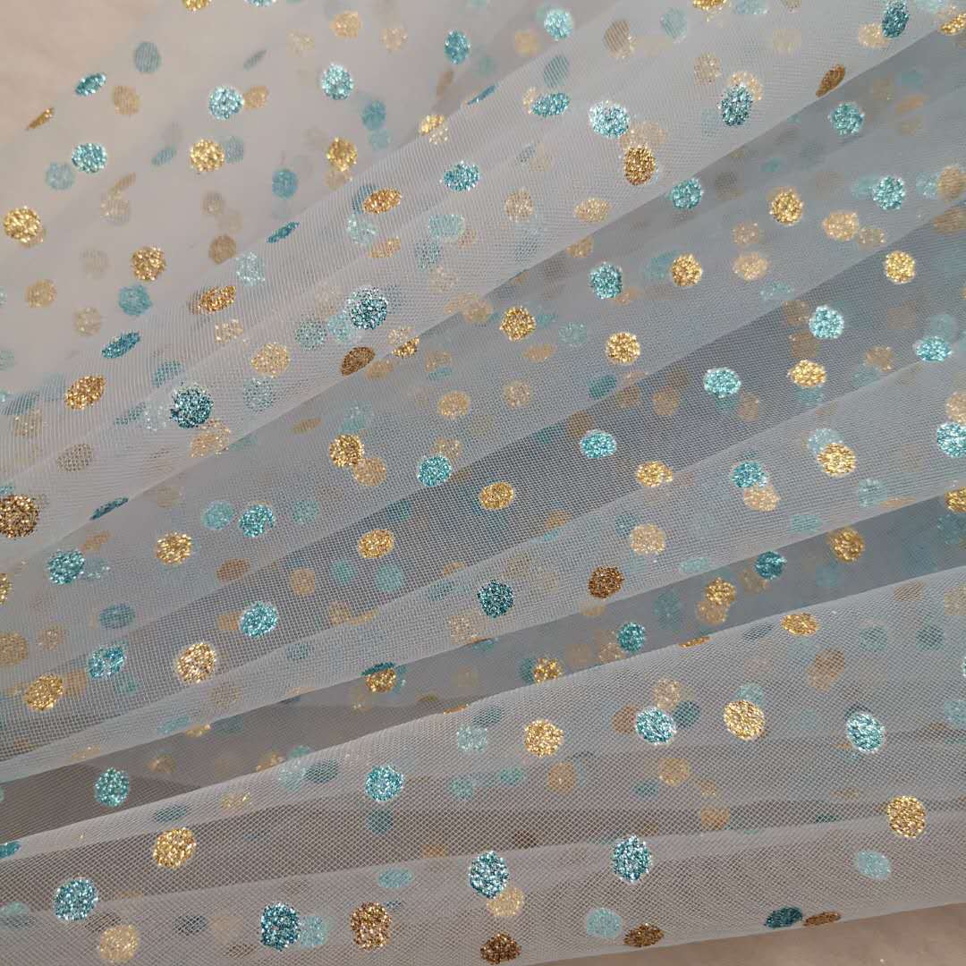 Baby Clothing Organic - 0.5M Colorful Polka Dot Glitter Printed