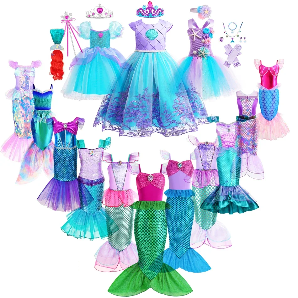 Mermaid Dress Girls Kids Cospl - Baby Clothing Size review and price