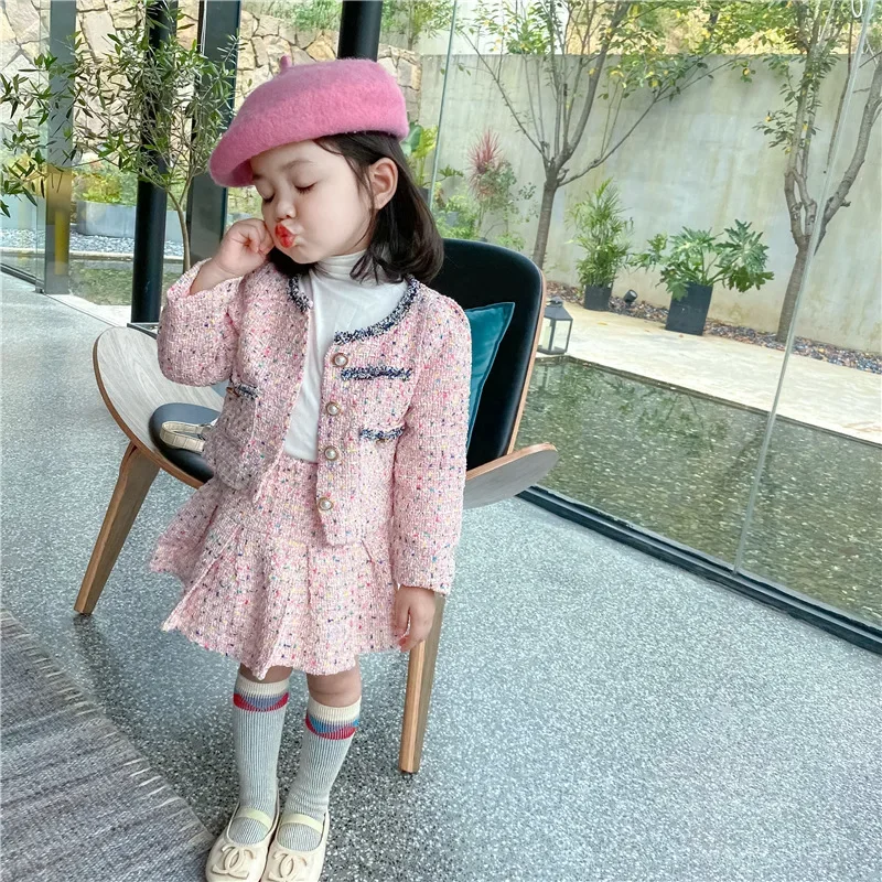 Girls Tweed Sets Clothes Autum - Baby Clothing Boutique review and price