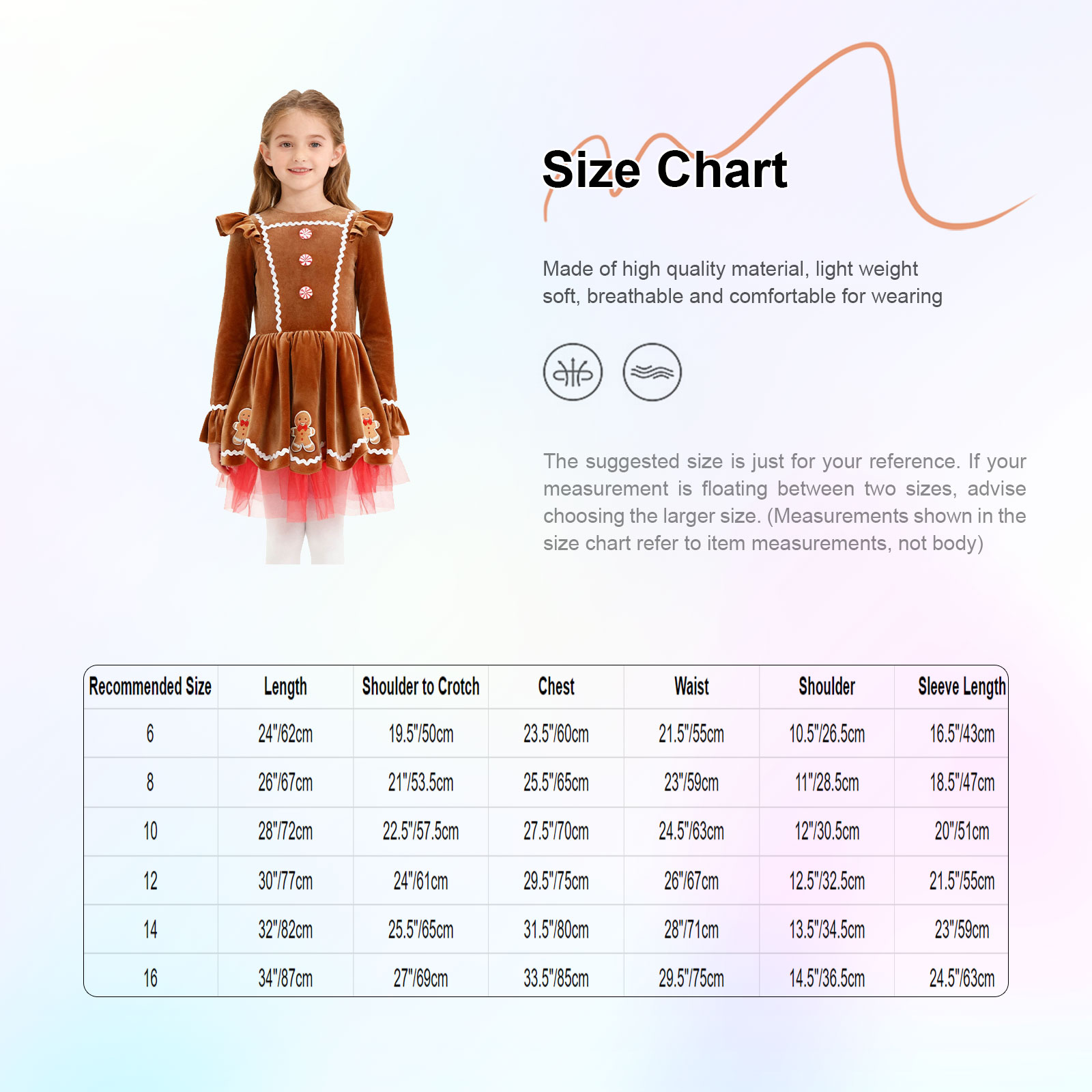 Girls Gingerbread Costume Cute - Baby Clothing Size review and price
